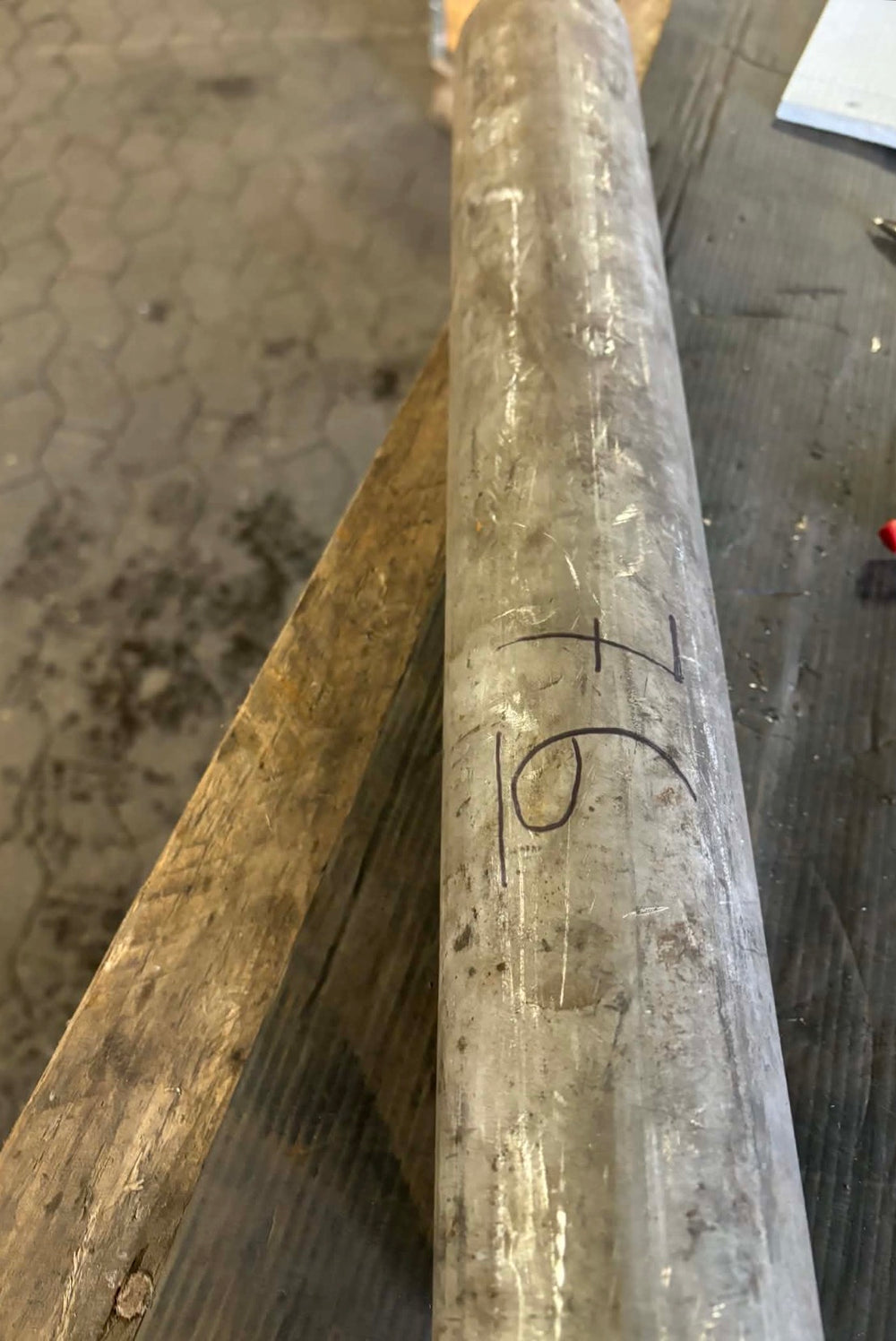 Rør emne i rustfrit stål, Ø72, Ø44.38, L=434mm