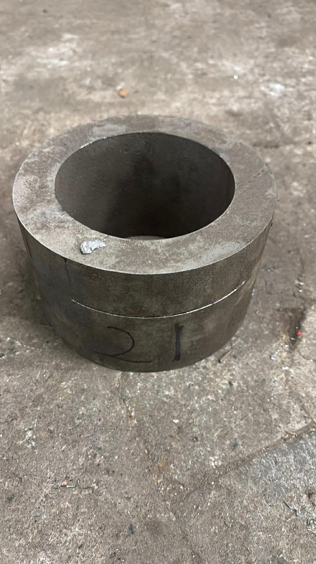 Rør i rustfrit stål, Ø151.04, Ø103.11, L=92mm