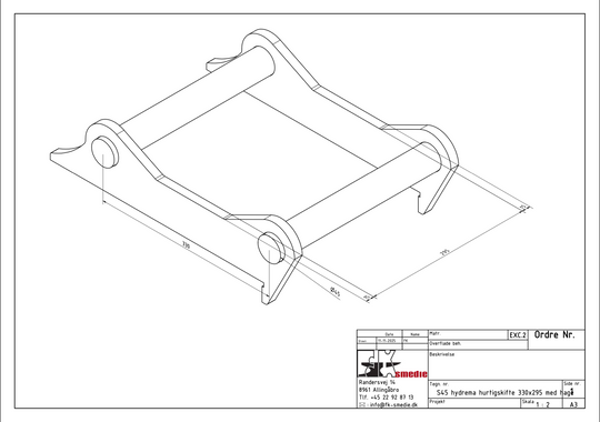 S45 Hydrema Hurtigskift 330×295 (Med Hage)