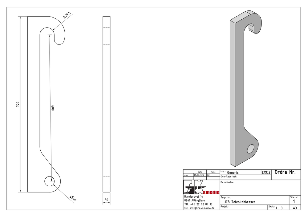 JCB teleskoplæsser – Beslag (Maskine)