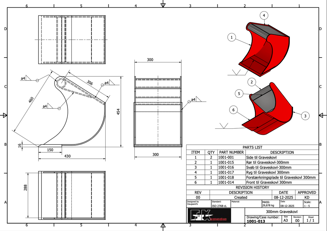 0,5-1,5T graveskovl 300mm