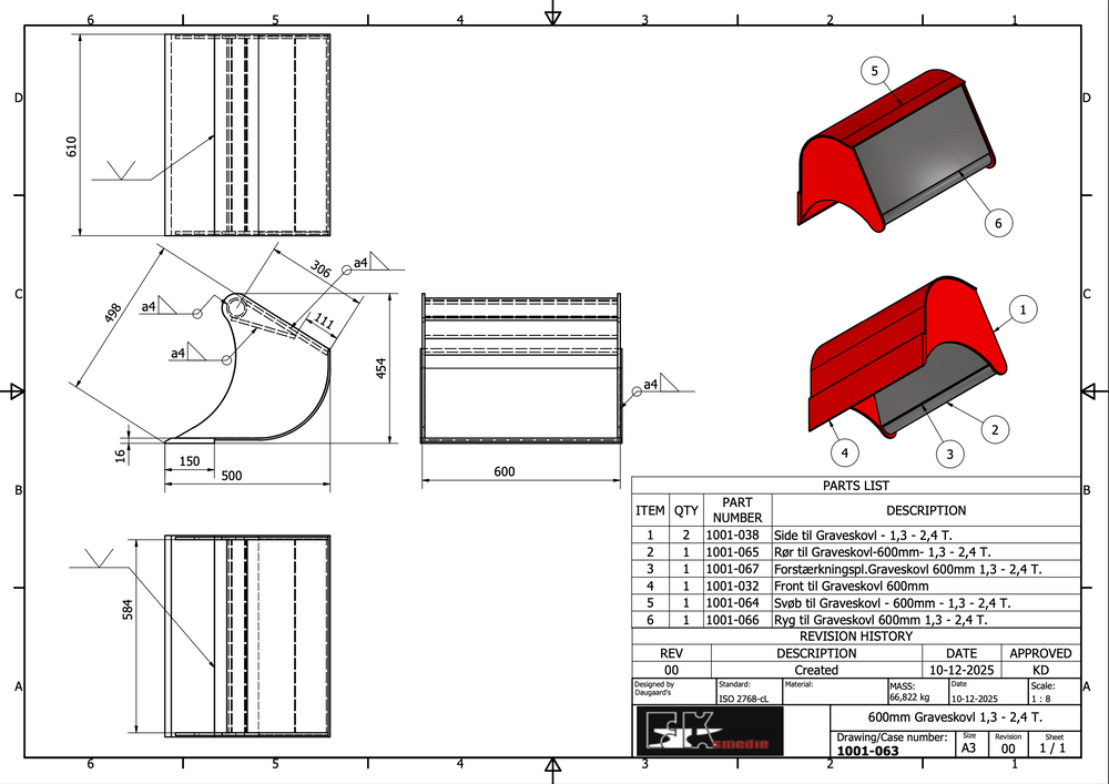 1,3-2,4T graveskovl 600mm