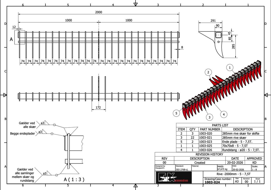 Rive 2000mm - 5-7,5T
