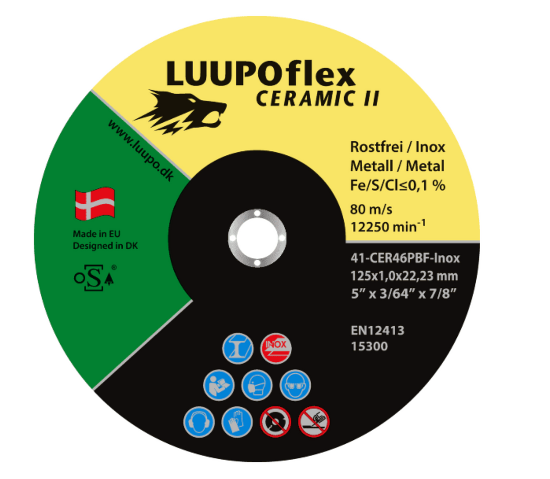 LUUPOflex Ceramic II Skæreskive forsat til rustfri 180 x 2,5  x 22,23 mm 42-CER30P-Inox