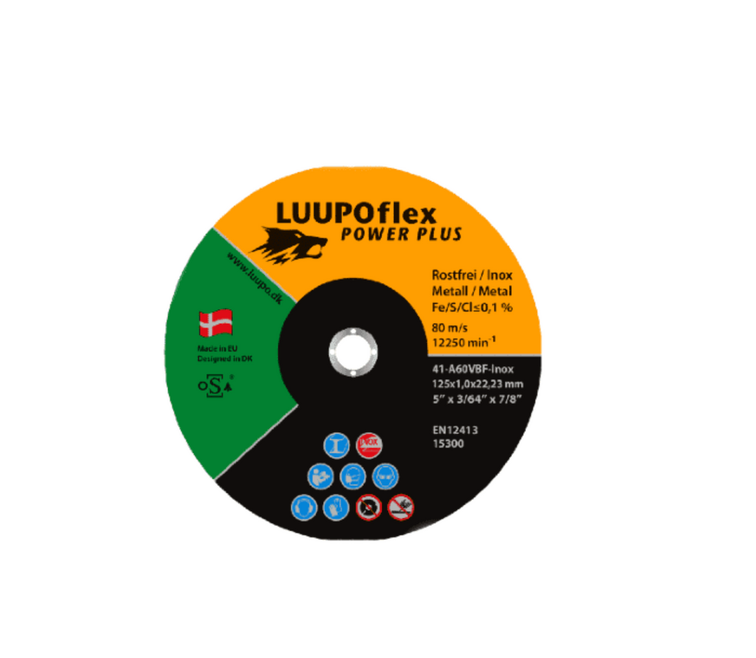 LUUPOflex Power PLUS Skæreskive plan til rustfri 50 x 1,0 x 6,0 mm A60V-Inox
