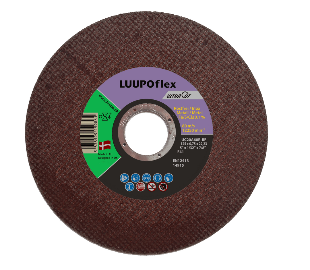 LUUPOflex UltraCut Skæreskive plan til rustfri 125 x 0,75 x 22,23 mm UC20A60R-Inox