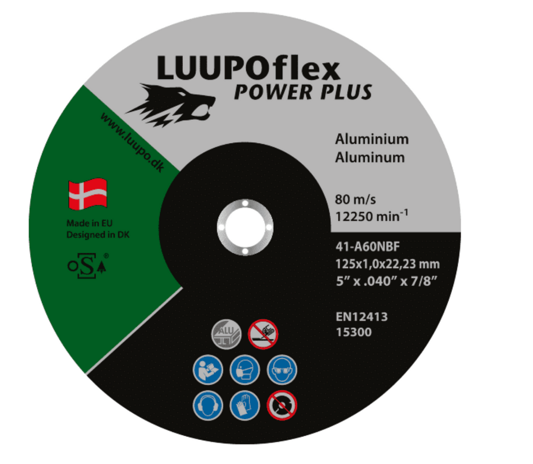 LUUPOflex Power PLUS Skæreskive plan til aluminium 125 x 1,0 x 22,23 mm A60N-Alu