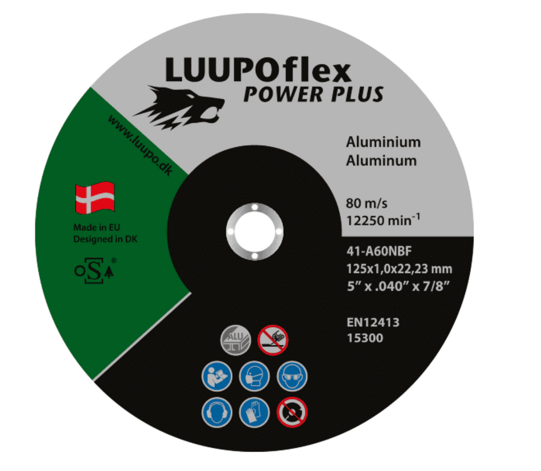 LUUPOflex Power PLUS Skrubskive for aluminium 125 x 6,5 x 22,2 mm A24ALU