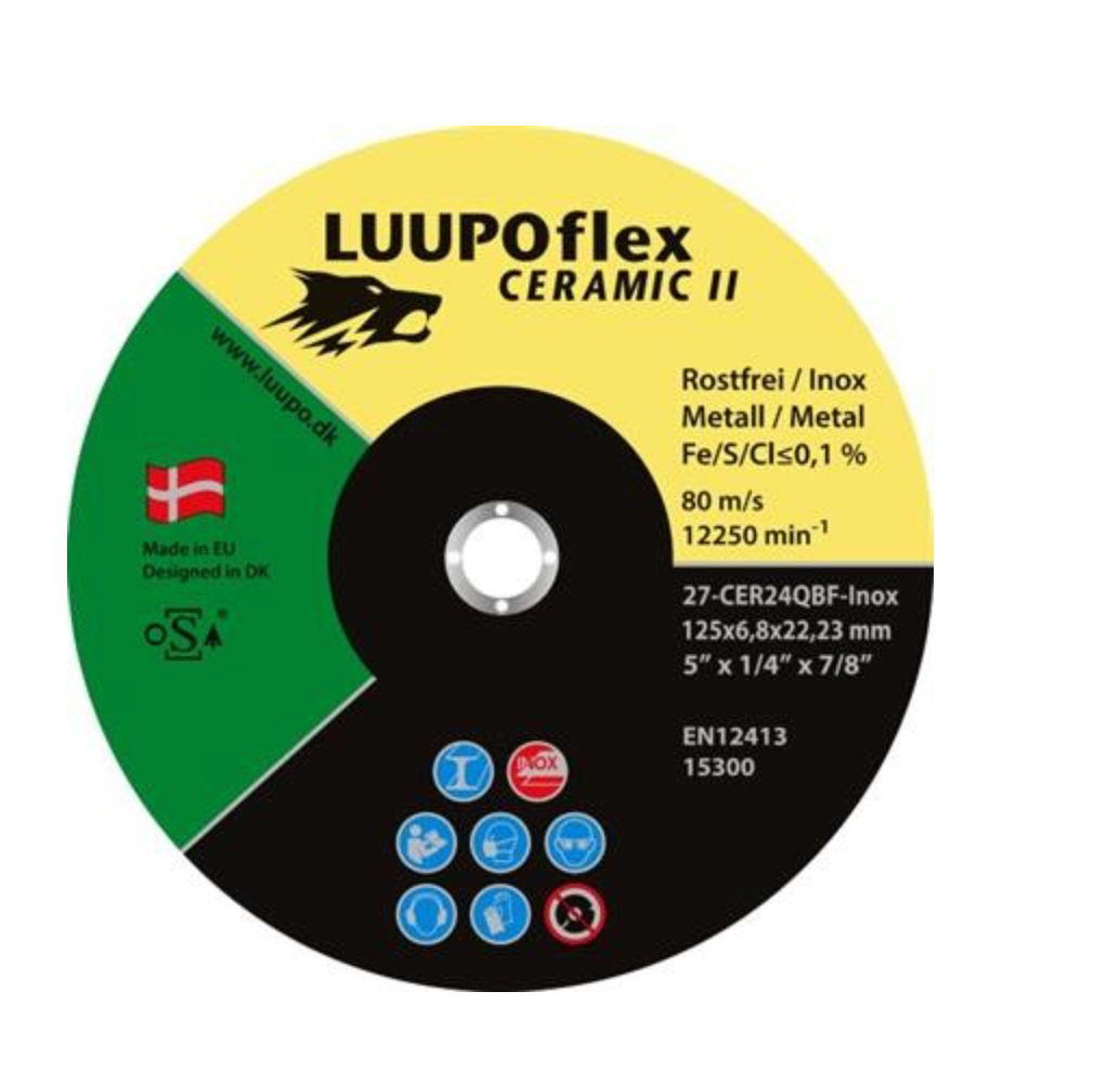 LUUPOflex Ceramic II Skrubskive til rustfri 125 x 6,8 x 22,23 mm CER24Q-Inox