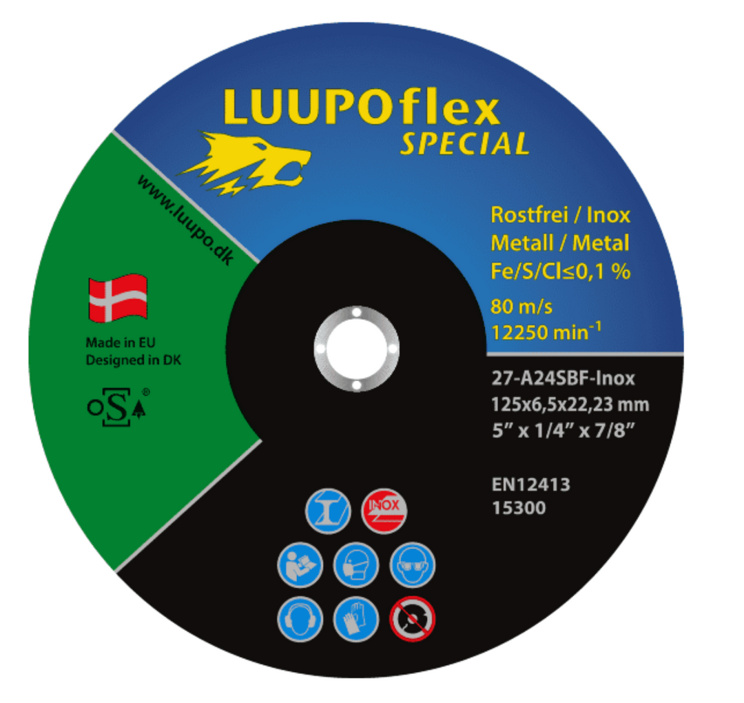 LUUPOflex Special Skrubskive til rustfri 150 x 4,0 x 22,23 mm A30S-Inox