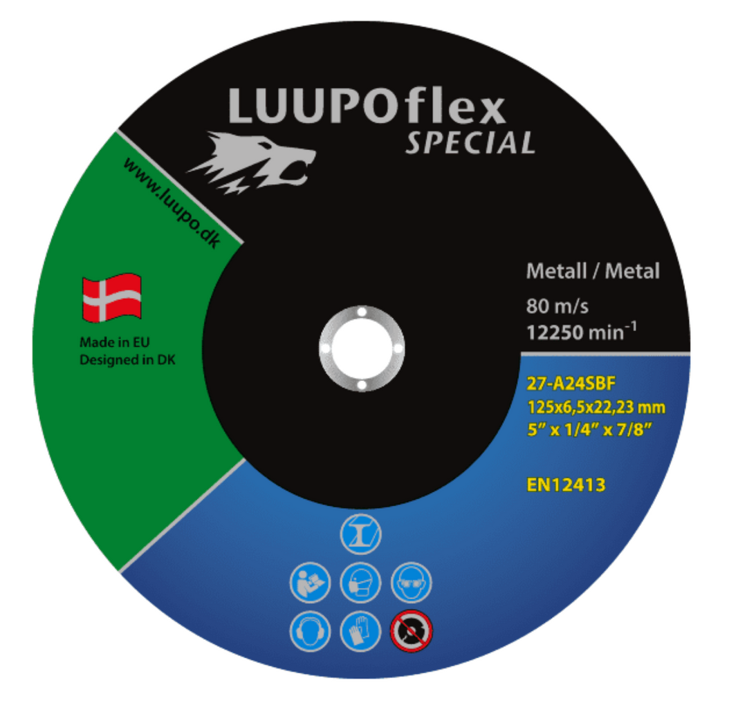 LUUPOflex Special Skrubskive til stål 180 x 6,5 x 22,23 mm A24S