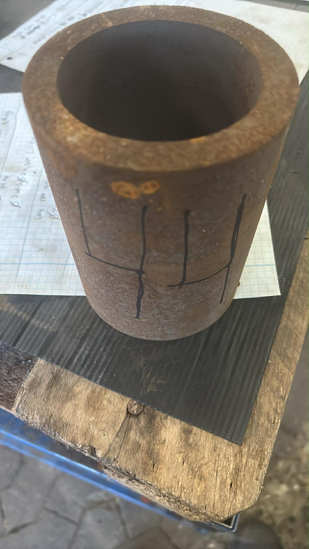 Emne rør i sort stål, Ø101.9, Ø74.87, L=135mm – Aksler & Rør